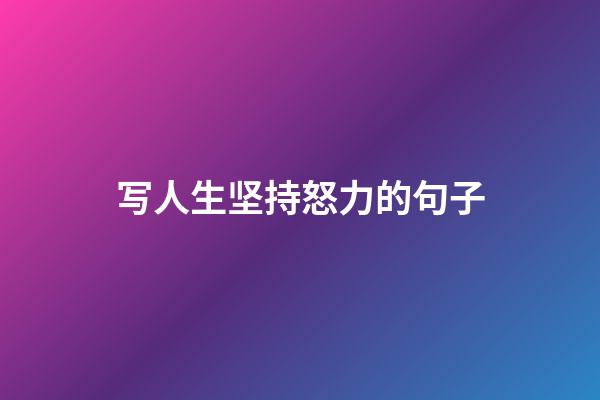 写人生坚持怒力的句子