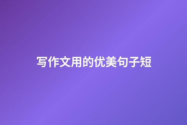 写作文用的优美句子短