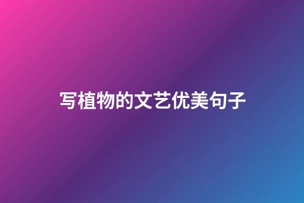 写植物的文艺优美句子