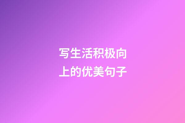 写生活积极向上的优美句子