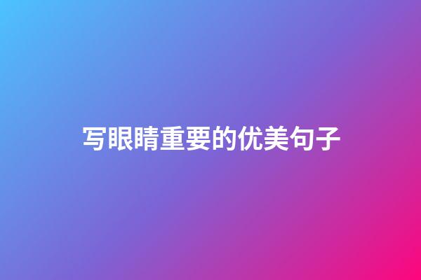 写眼睛重要的优美句子