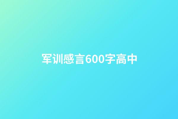 军训感言600字高中