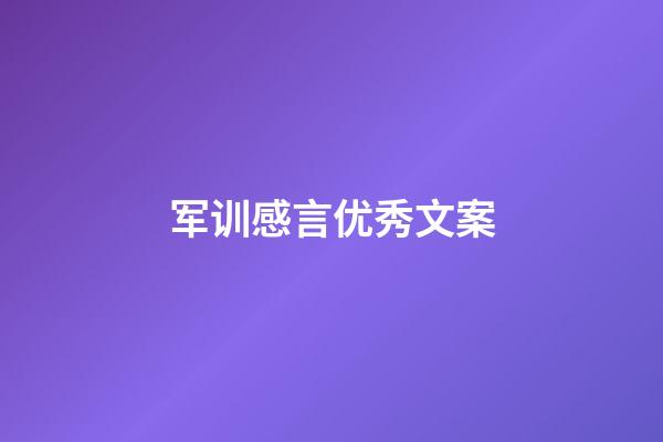 军训感言优秀文案