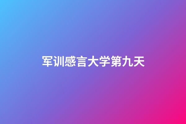 军训感言大学第九天