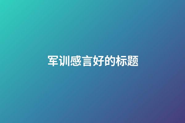 军训感言好的标题