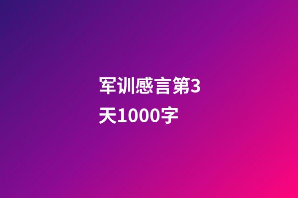 军训感言第3天1000字