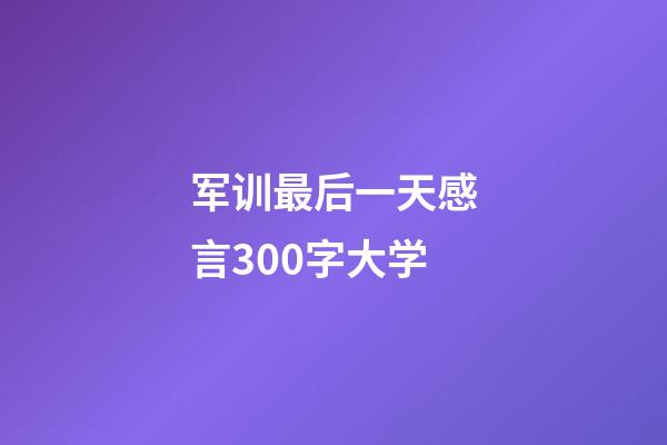 军训最后一天感言300字大学