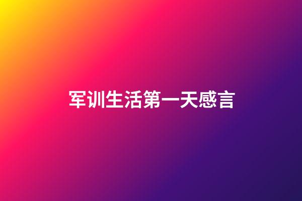 军训生活第一天感言