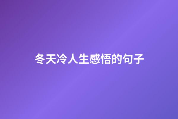 冬天冷人生感悟的句子