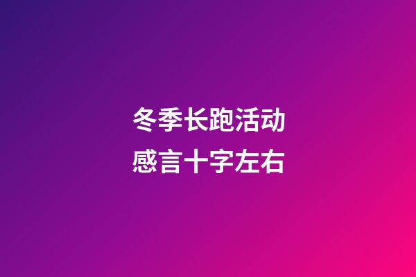 冬季长跑活动感言十字左右