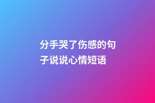 分手哭了伤感的句子说说心情短语