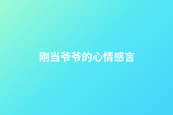 刚当爷爷的心情感言