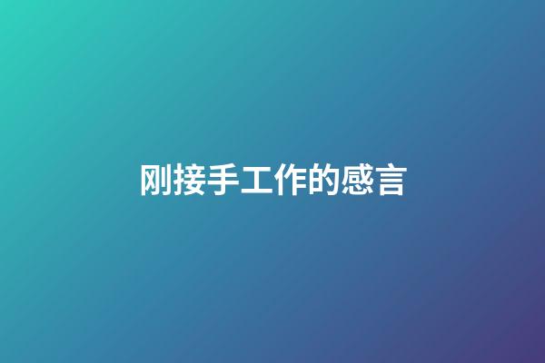 刚接手工作的感言