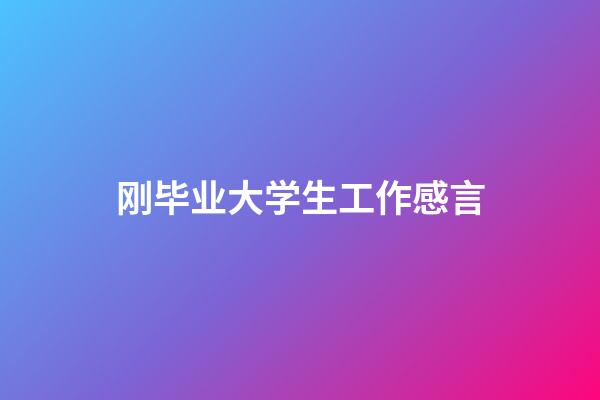 刚毕业大学生工作感言
