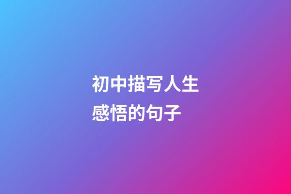 初中描写人生感悟的句子