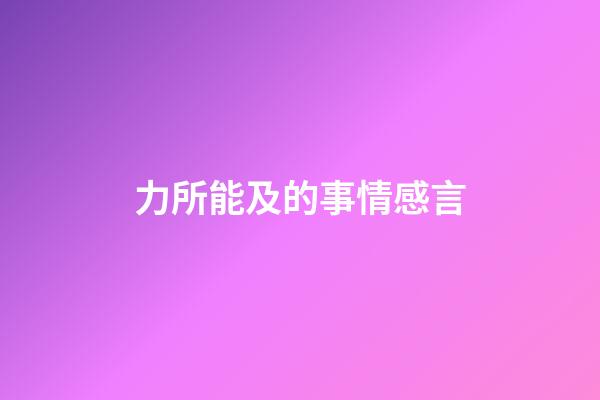 力所能及的事情感言