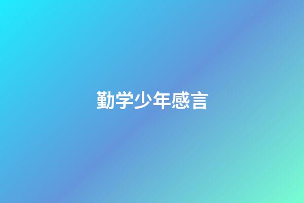 勤学少年感言