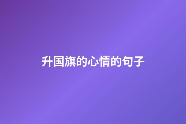 升国旗的心情的句子