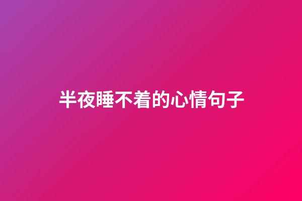 半夜睡不着的心情句子