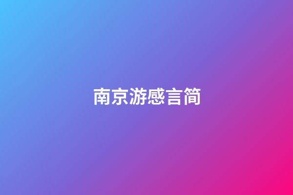 南京游感言简