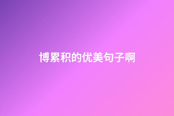 博累积的优美句子啊