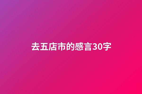 去五店市的感言30字