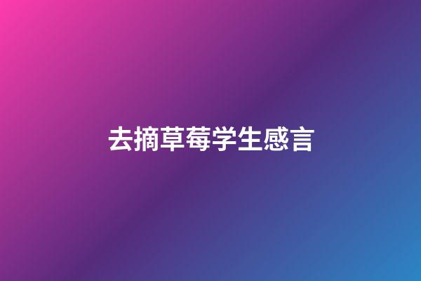 去摘草莓学生感言