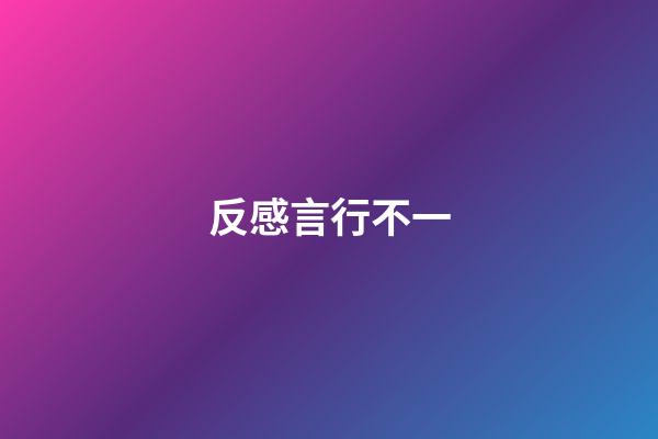 反感言行不一
