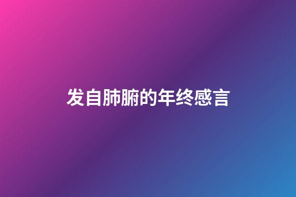 发自肺腑的年终感言