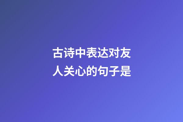 古诗中表达对友人关心的句子是