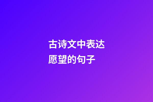 古诗文中表达愿望的句子