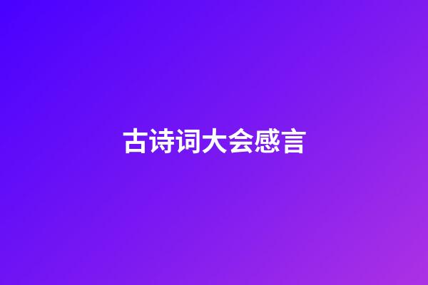古诗词大会感言