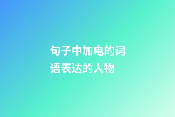 句子中加电的词语表达的人物
