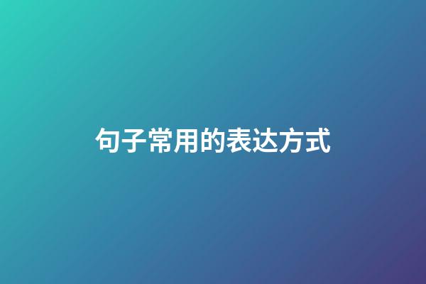 句子常用的表达方式