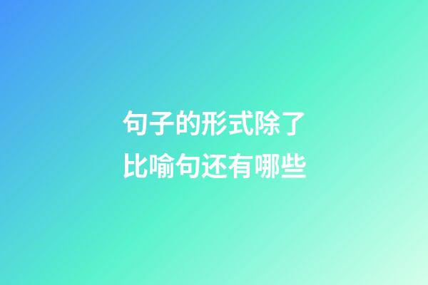 句子的形式除了比喻句还有哪些
