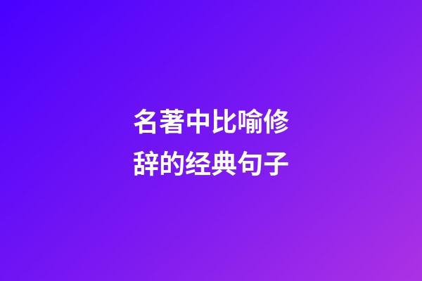 名著中比喻修辞的经典句子