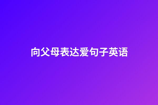 向父母表达爱句子英语