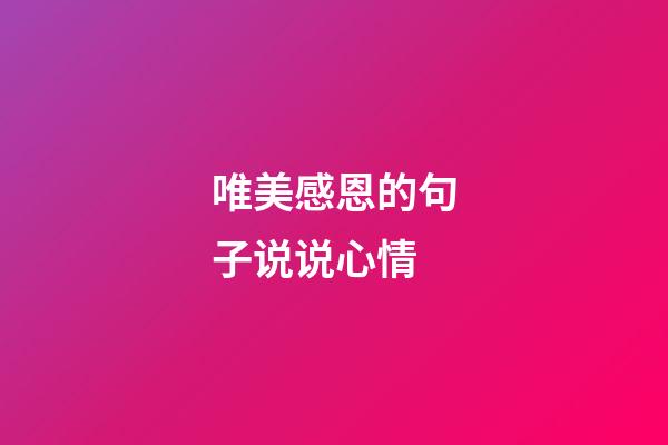 唯美感恩的句子说说心情
