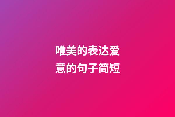 唯美的表达爱意的句子简短