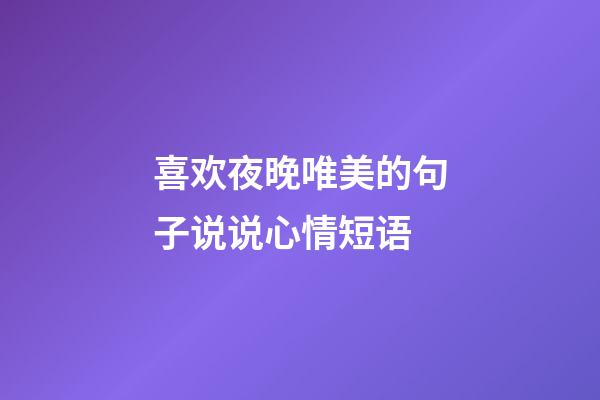 喜欢夜晚唯美的句子说说心情短语
