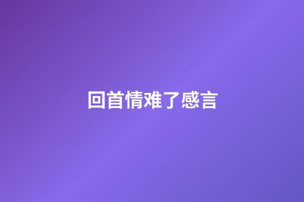 回首情难了感言