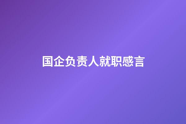 国企负责人就职感言