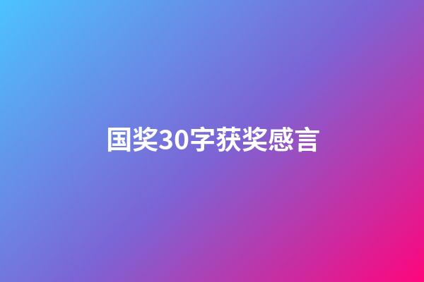 国奖30字获奖感言