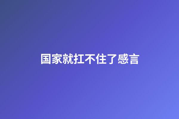 国家就扛不住了感言
