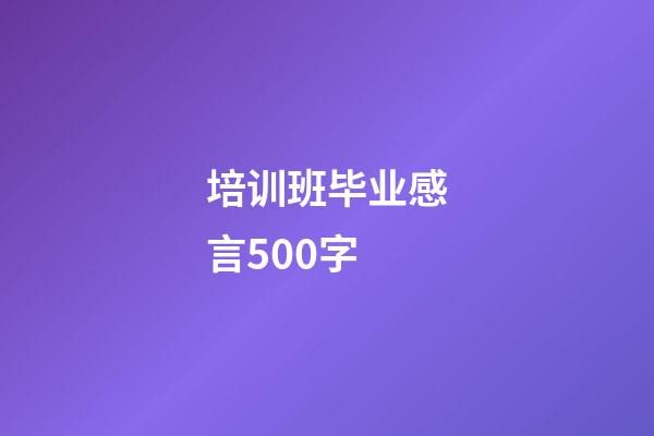 培训班毕业感言500字