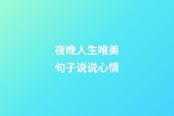 夜晚人生唯美句子说说心情