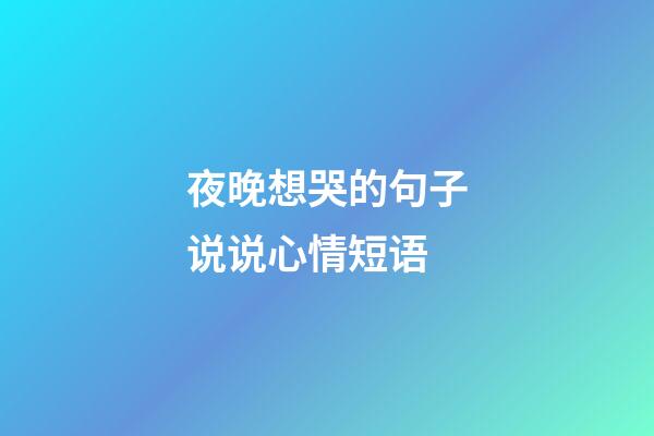 夜晚想哭的句子说说心情短语