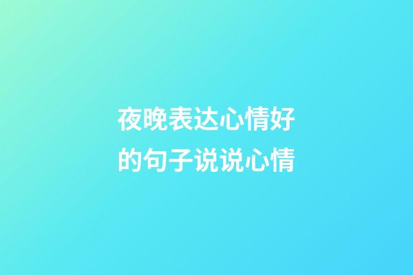 夜晚表达心情好的句子说说心情
