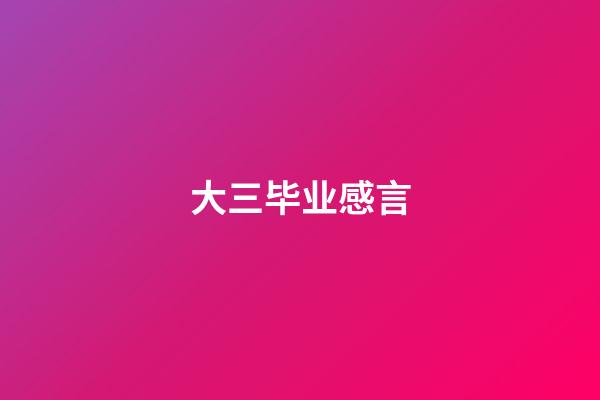 大三毕业感言