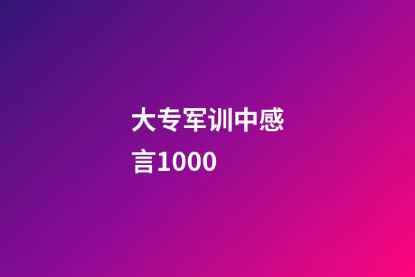 大专军训中感言1000